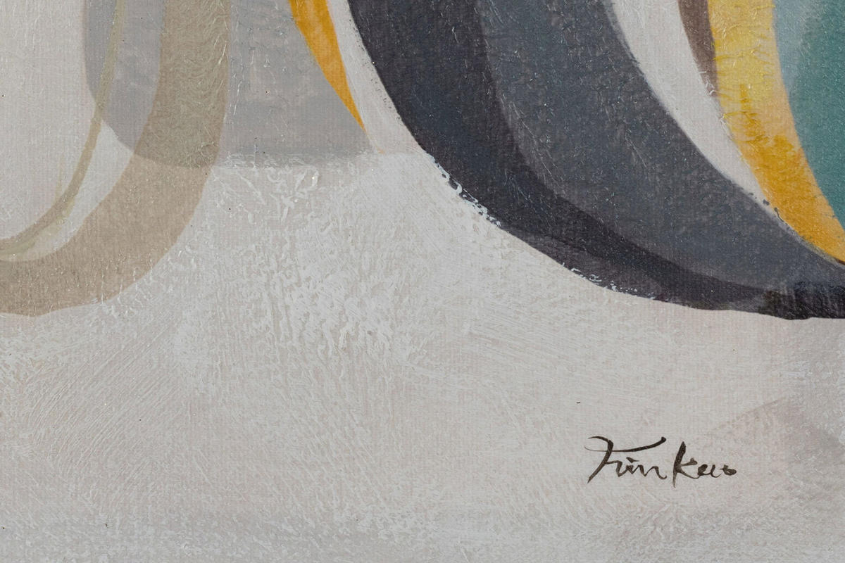 ACRYLBILD HANDGEMALT 40/40 cm - Beige/Grau, Holz/Textil (0.78/40cm) - KUNSTLOFT