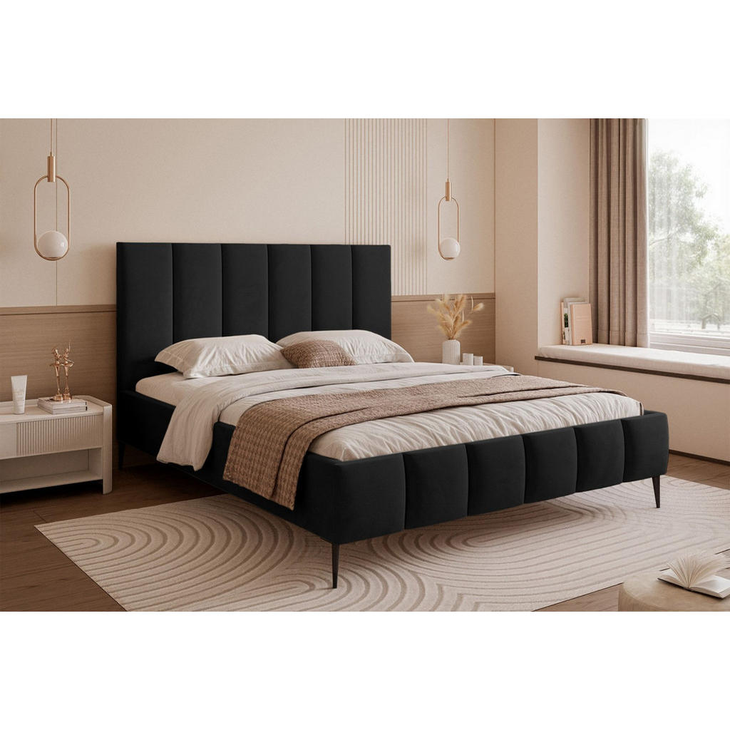 Thumbnail - Selsey Polsterbett, Schwarz, Textil, 2-Sitzer, 180x200 cm, Schlafzimmer, Betten, Polsterbetten