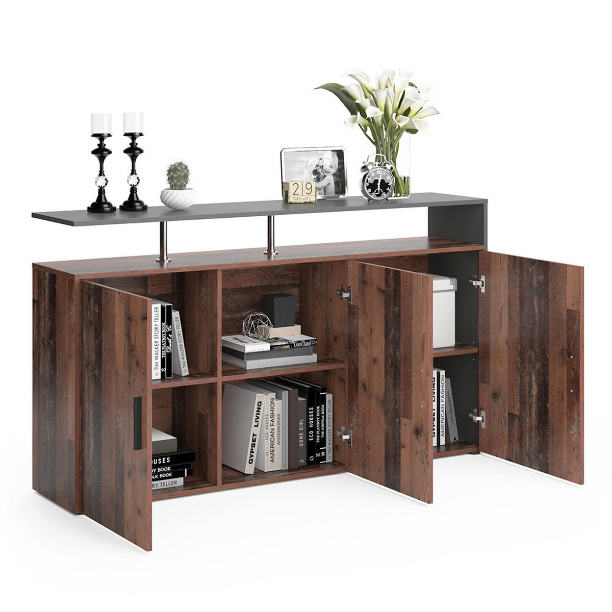 KOMMODE Amato Antikholz 160 x 91.6 cm - Alteiche, Holzwerkstoff (35/91.6/160cm) - Vicco