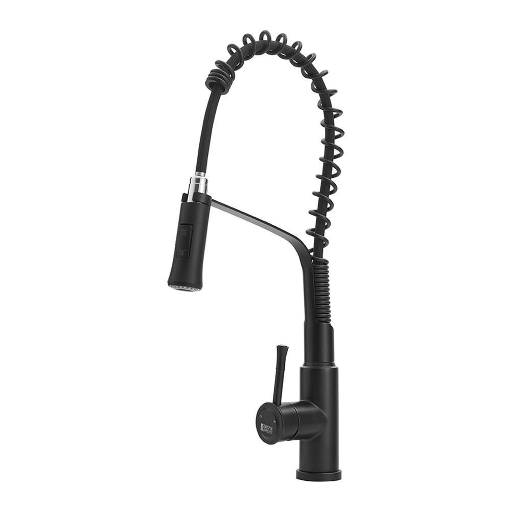 KÜCHENARMATUR Ausziehbar Brausekopf Einhandgriff Schwarz - Schwarz, Metall (22/50/4cm) - Livingandhome