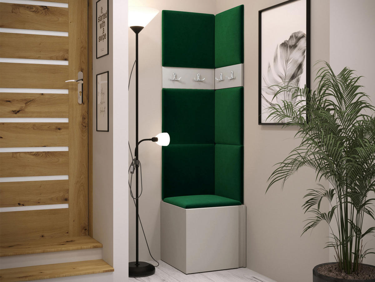GARDEROBEN-SET Orion XXI - Kaschmir/Grün, Holzwerkstoff/Kunststoff (42/186/46cm) - MIRJAN24