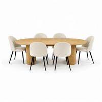 ESSGRUPPE 7-TLG. Kyoto Naturfarben - Creme/Naturfarben, Holzwerkstoff/Textil (210/75/100cm) - ebuy24