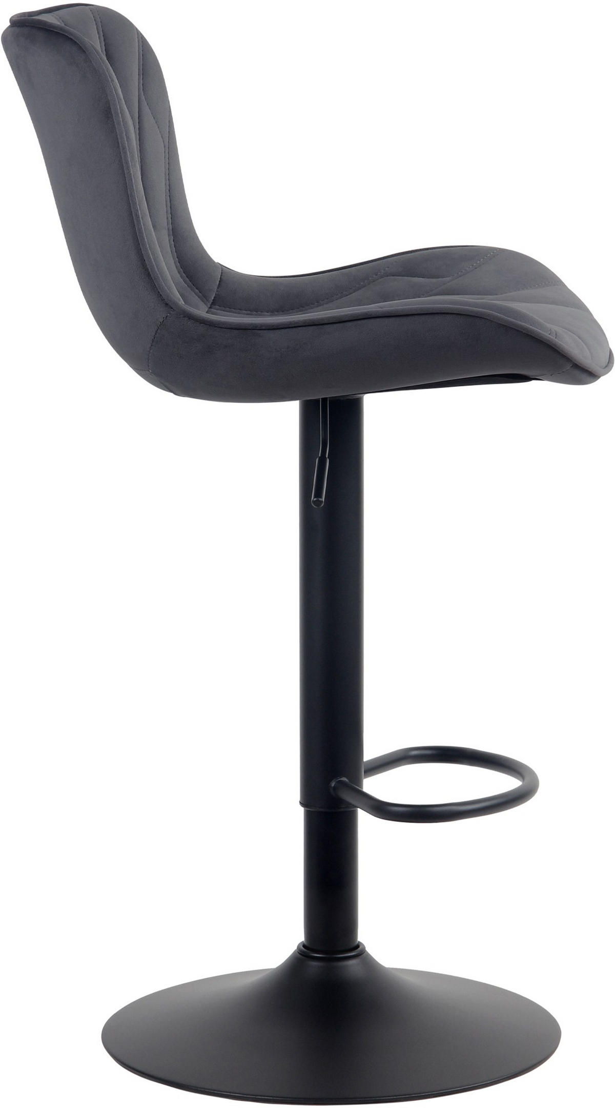 BARHOCKER Linea Samt schwarz - Schwarz, Textil/Metall (48/107/54cm) - TPFLiving