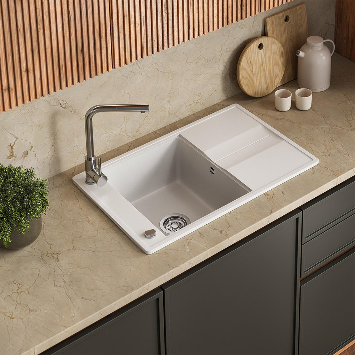 UMYVADLO Kyoto Bílá - bílá, keramika (78/20/50cm) - Bergstroem