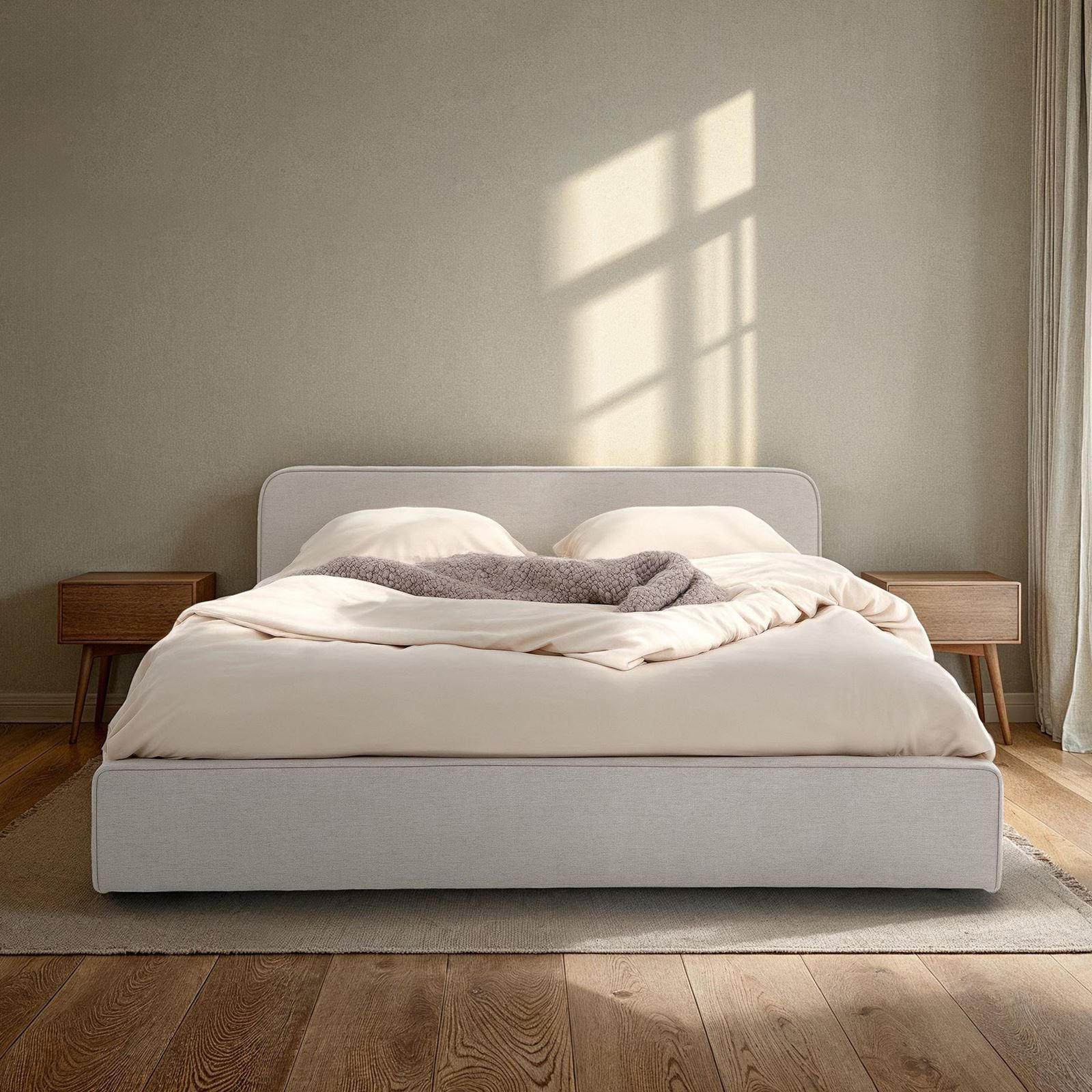 POLSTERBETT MARINI 120X200 CM - Hellgrau, Textil (120/200cm) - IDIMEX