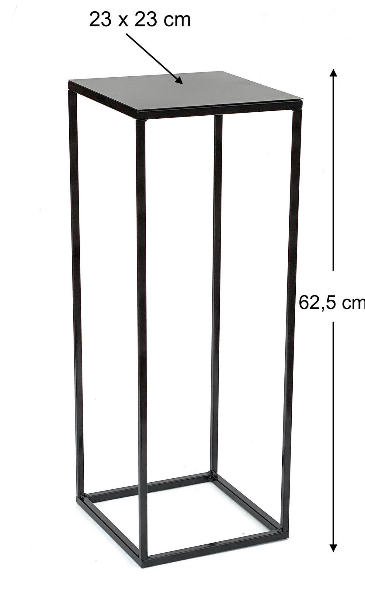 BLUMENSTÄNDER eckig Metall Schwarz 23/23/62,5 cm - Schwarz, Metall (23/62.5/23cm) - DanDiBo