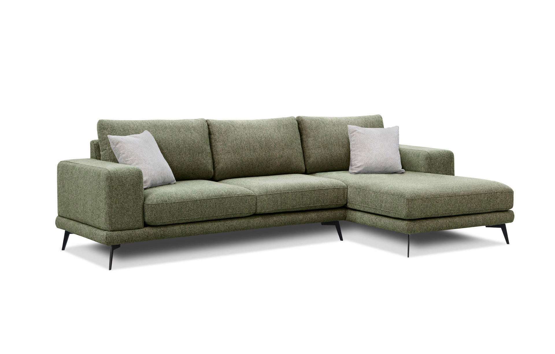 ECKSOFA MEDIOLANE 4-Sitzer, olivgrün - Olivgrün, Holzwerkstoff/Textil (282/219cm) - Courtois Laville