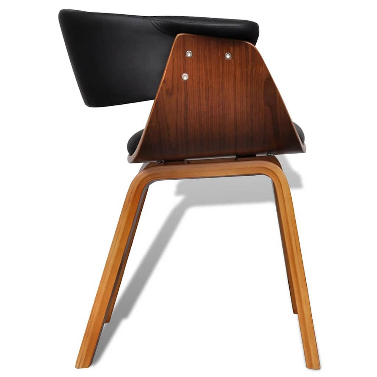 ESSZIMMERSTÜHLE 2 Stk. Bugholz und Kunstleder 51*59.5*72cm - Schwarz, Leder (51/72/59.5cm) - ZMH