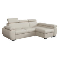 ECKSOFA Boston Mini, Seite: Rechts - 2R+LC - Chromfarben/Creme, Holz/Textil (255/170cm) - MIRJAN24