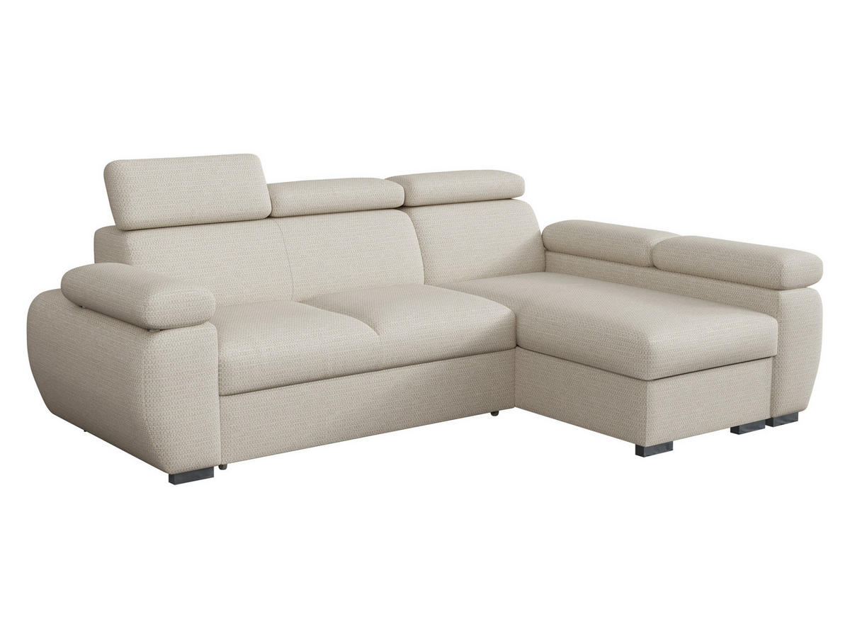 ECKSOFA Boston Mini, Seite: Rechts - 2R+LC - Chromfarben/Creme, Holz/Textil (255/170cm) - MIRJAN24