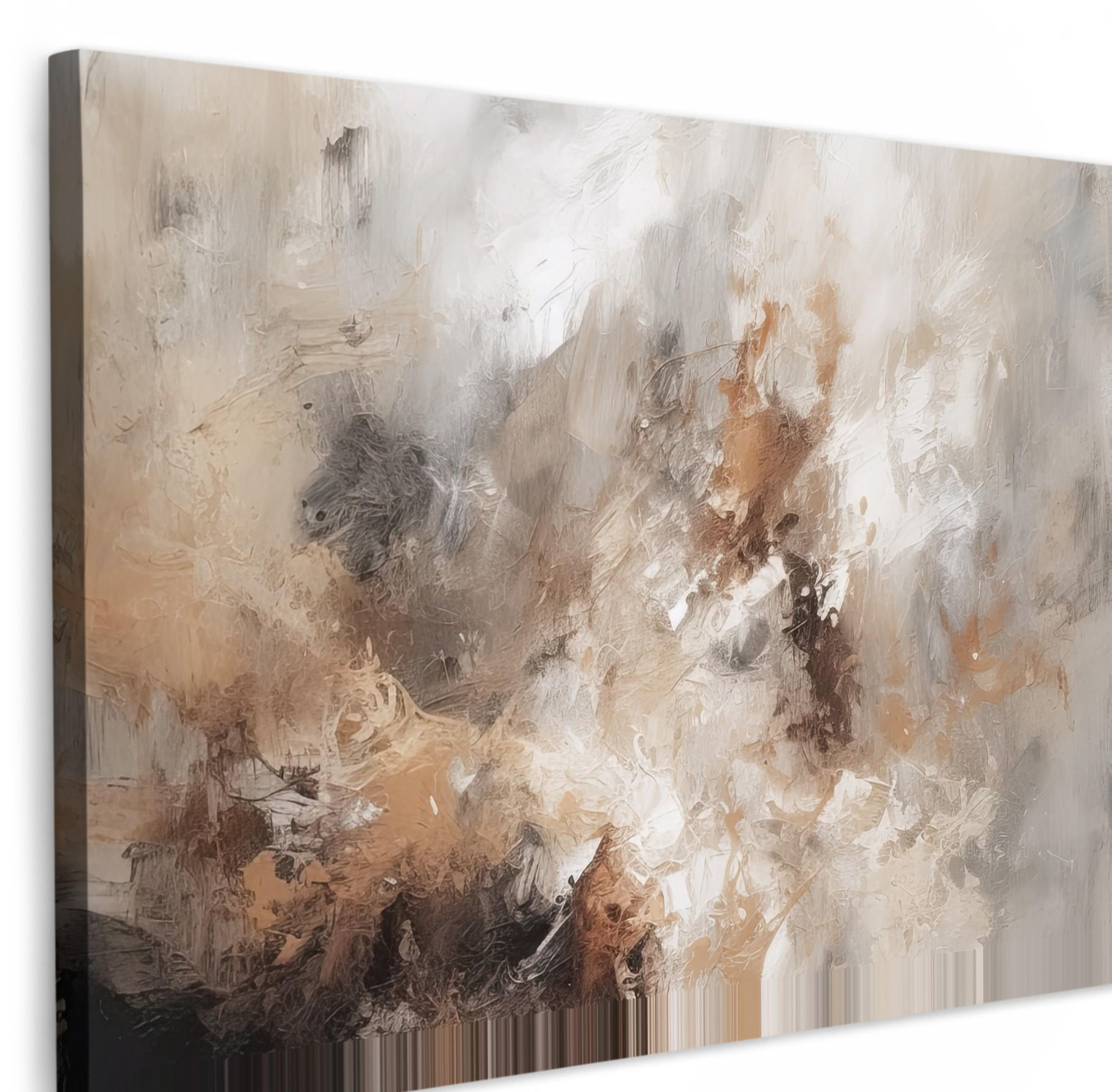 MuchoWow OBRAZ NA PLÁTNĚ Barva - abstraktní - béžová - umění 90x60 cm