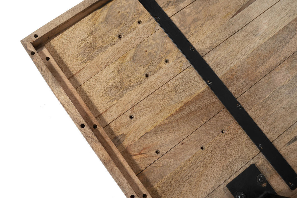 ESSTISCH RIO - Beige/Schwarz, Holz/Metall (80/80/77cm) - SAM