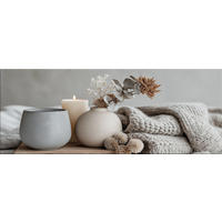 GLASBILD 80x30 cm Boho Stillleben beige grau - Beige, Glas (80/30cm) - artissimo