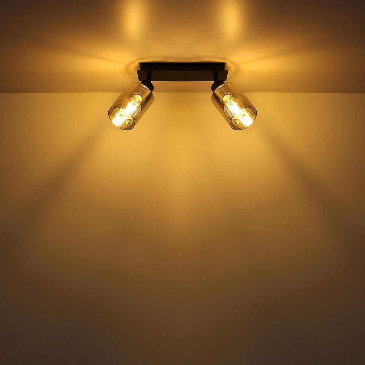 LED DECKENLEUCHTE Metall Rauchfarben Schwarz - Schwarz, Glas (27/9/21.5cm) - Globo Lighting