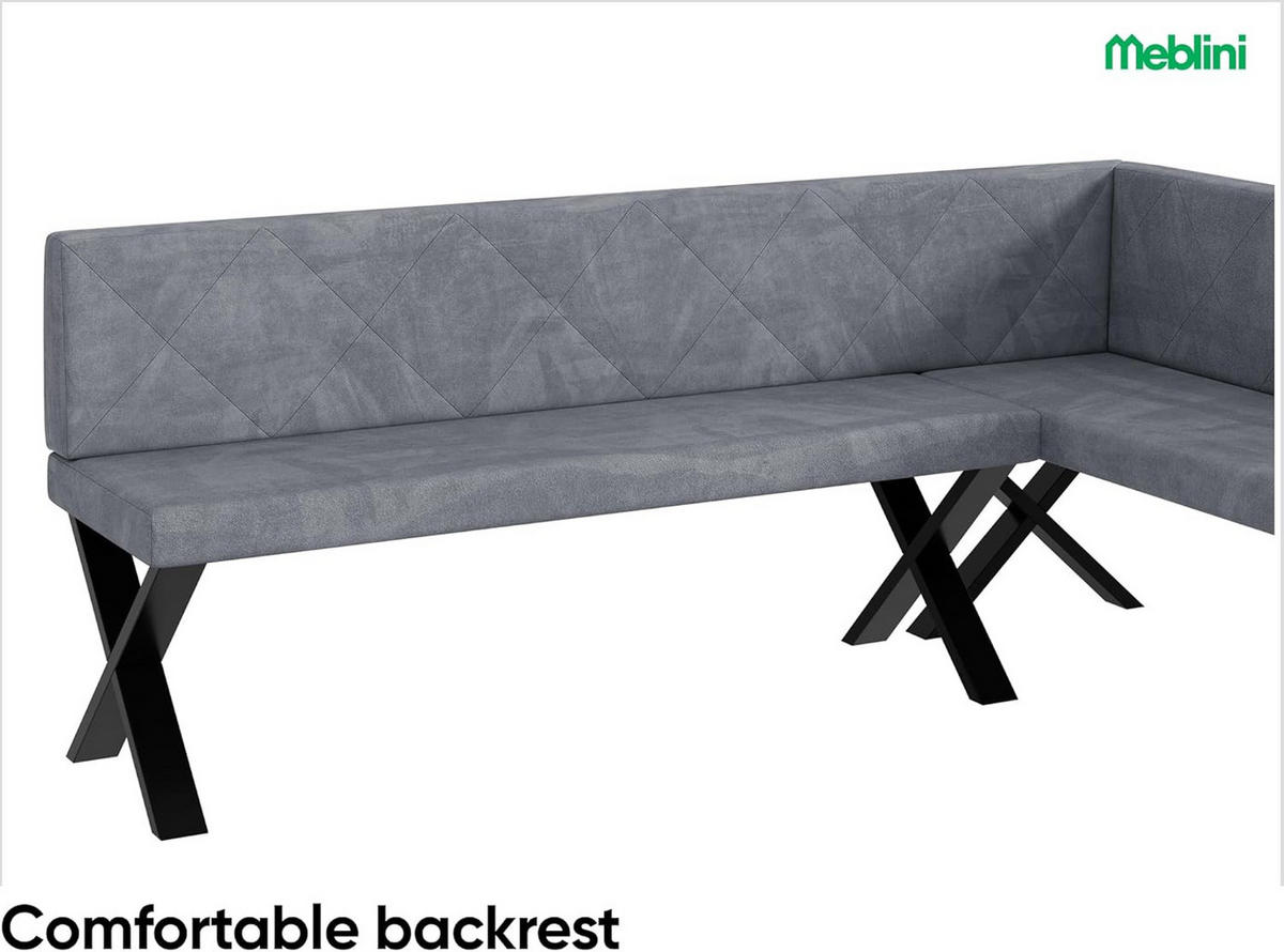 ECKBANK ERIC_X - Grau, Textil (142/196cm) - Meblini