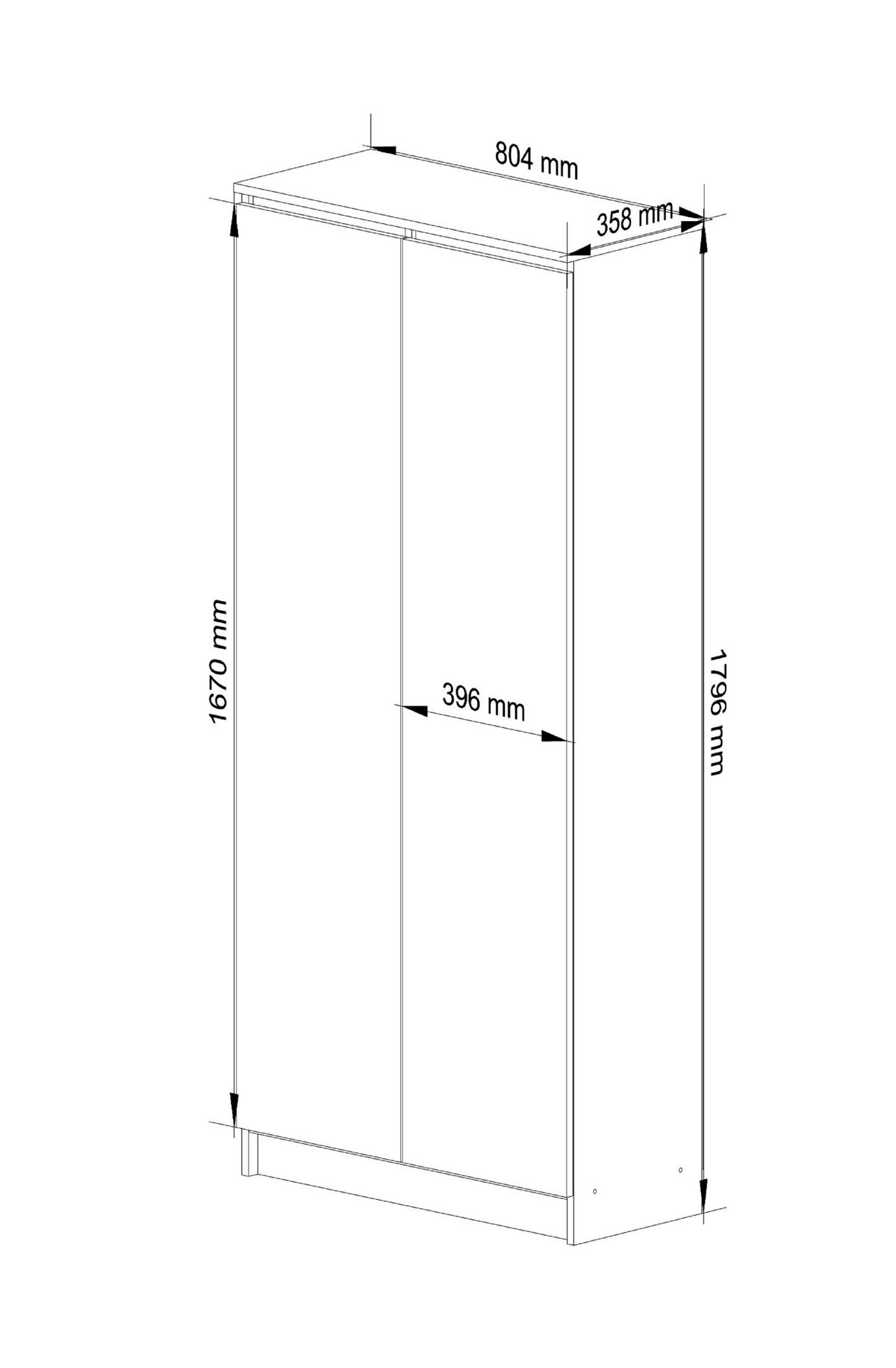 STANDREGAL Weiß, Graphit Grau 180/80/35 - Weiß, Holzwerkstoff (80/180/35cm) - RAUMHIRSCH FURNITURE