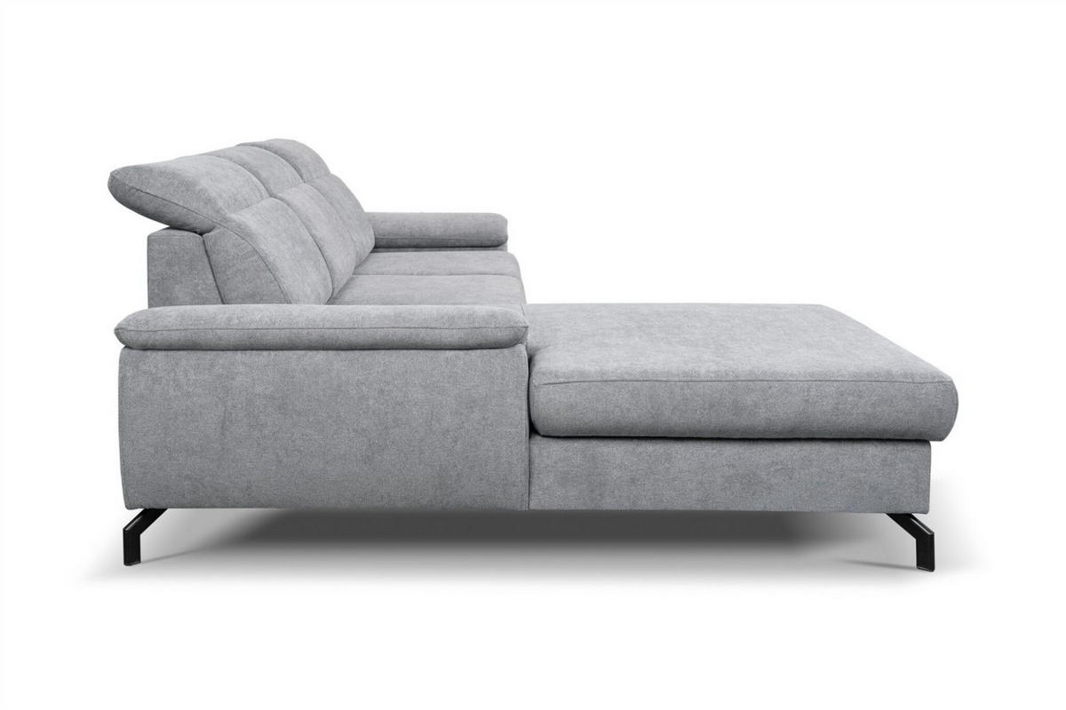 ECKSOFA Margit Mit Schlaffunktion - Hellgrau, Holzwerkstoff/Textil (276/184cm) - Fun Möbel