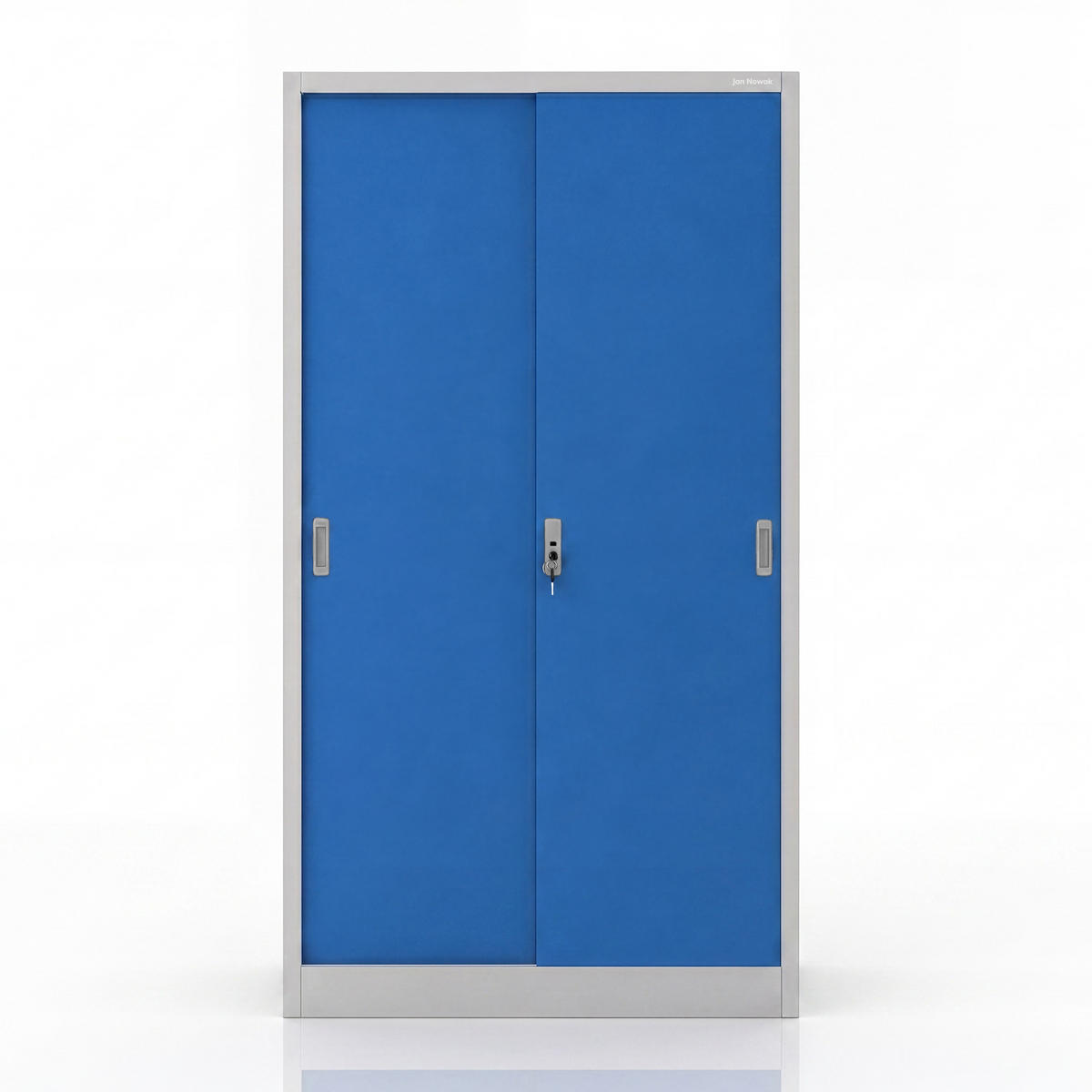 SCHIEBETÜRENSCHRANK KUBA 185x90x40 cm - Blau/Grau, Metall (90/185/40cm) - Jan Nowak