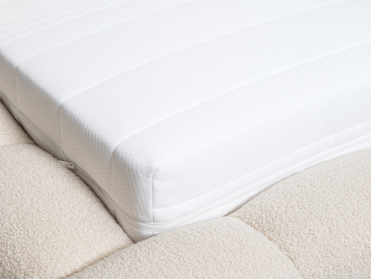 POLSTERBETT Mira-Lights Hellbeige 180/200 cm mit Bettkasten, Matratzen - Beige, Textil/Metall (180/200cm) - wonello
