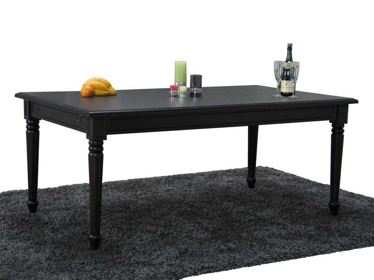 ESSTISCH 100x180/280 schwarz antik - Schwarz, Holzwerkstoff (100/180/75cm) - ebuy24