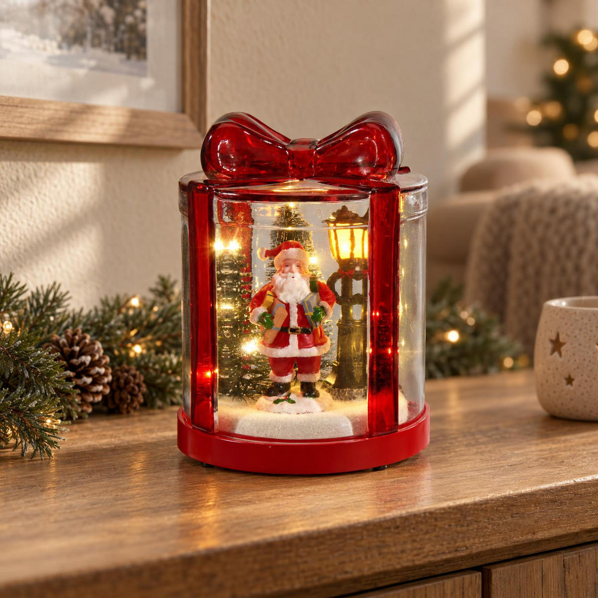 GESCHENKBOX mit LED-Beleuchtung 13/13/17 cm - Multicolor, Glas (13/17/13cm) - Home Styling Collection