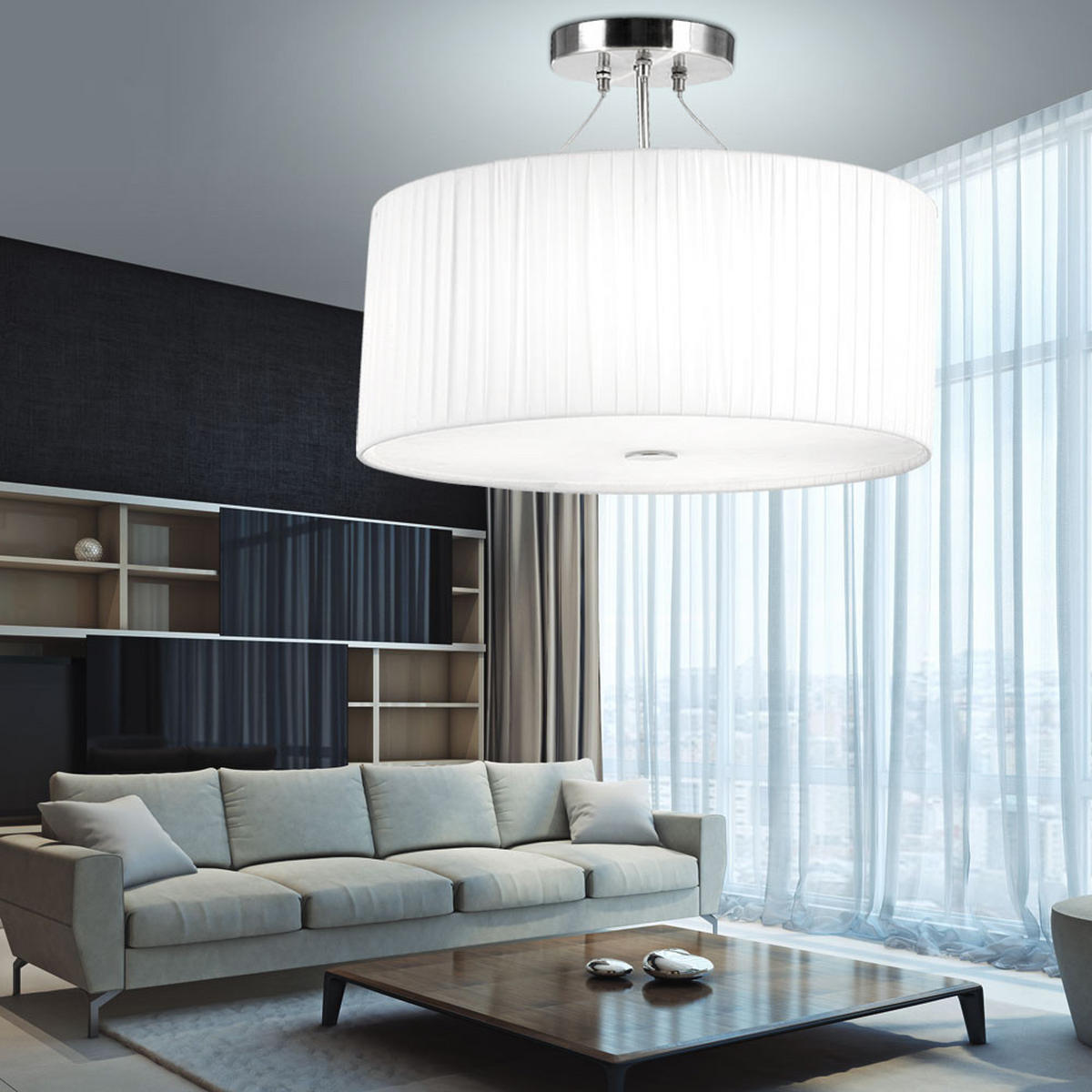 LED DECKENLEUCHTE Metall Weiß - Weiß, Metall (45/45/36cm)