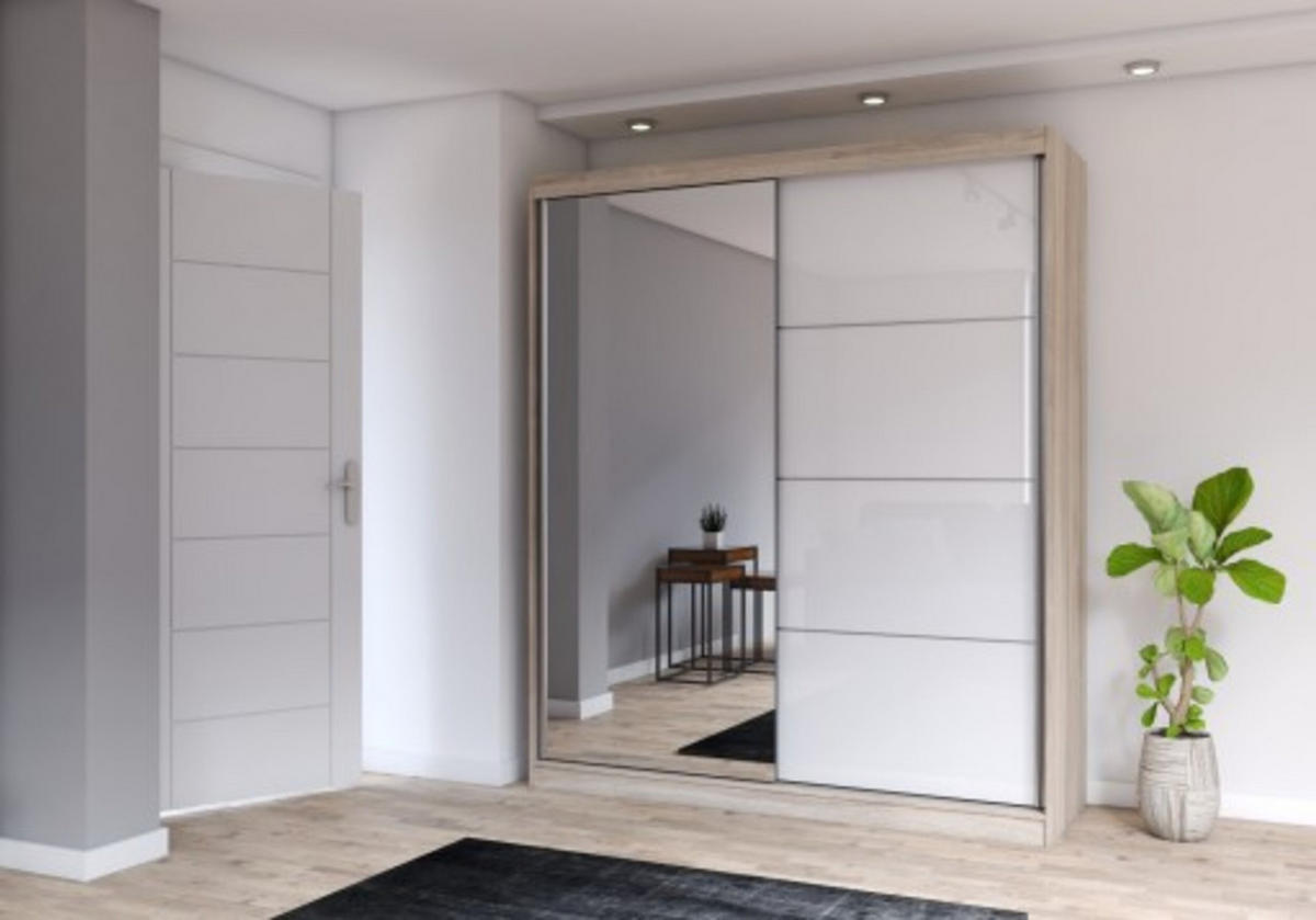 SCHIEBETÜRENSCHRANK - Ben 35s (Sonoma, 233 cm) - Sonoma Eiche, Holzwerkstoff (233/218/61cm) - Möblo