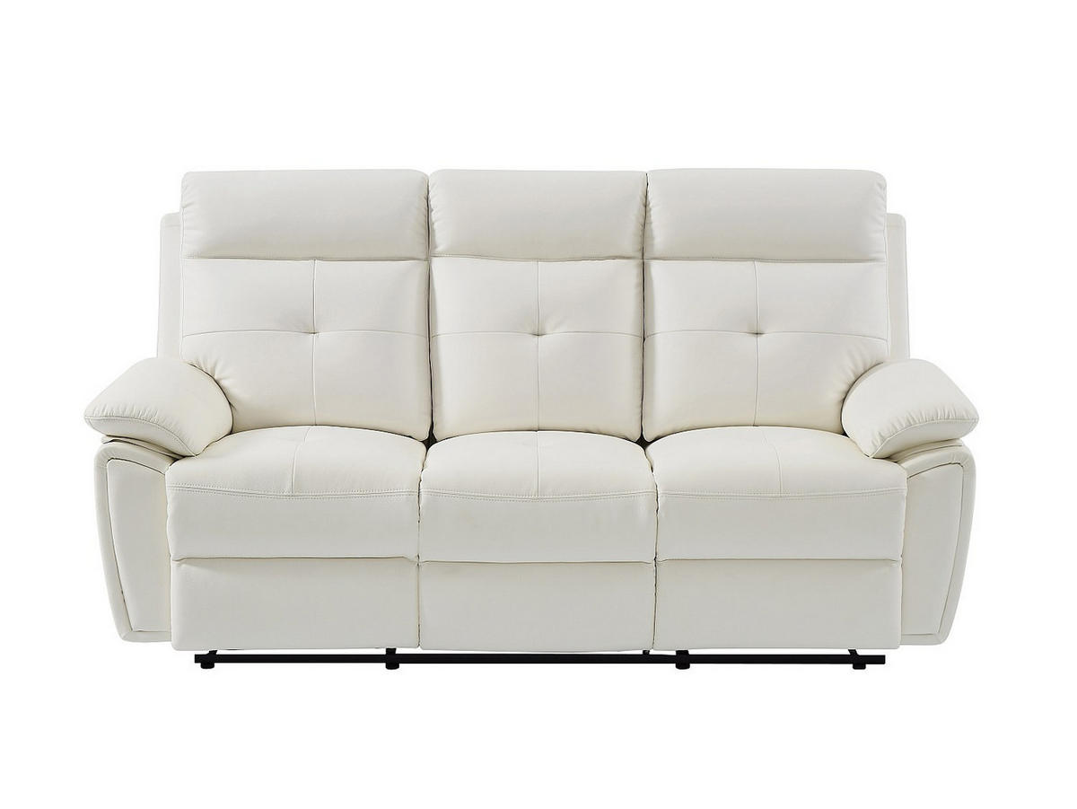 SOFAGARNITUR mit Relaxfunktion - 4 Personen-Sitzer - Leder - Weiß - - Weiß, Leder (92/101/92cm) - Vente-Unique