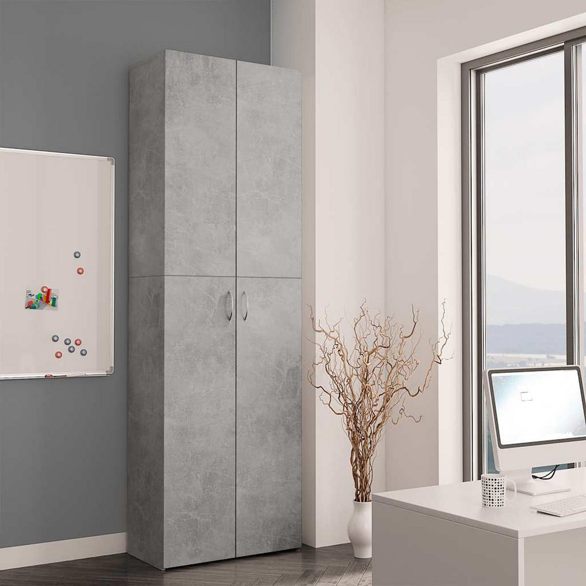 BÜROSCHRANK Betongrau 60/32/190 Cm Holzwerkstoff - Grau, Holzwerkstoff (32/190/60cm) - vidaXL