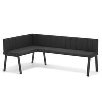 ECKBANK links MONO Y Webstoff gesteppt, 128/168 cm Anthrazit - Anthrazit, Textil/Metall (128/168cm) - Idohome