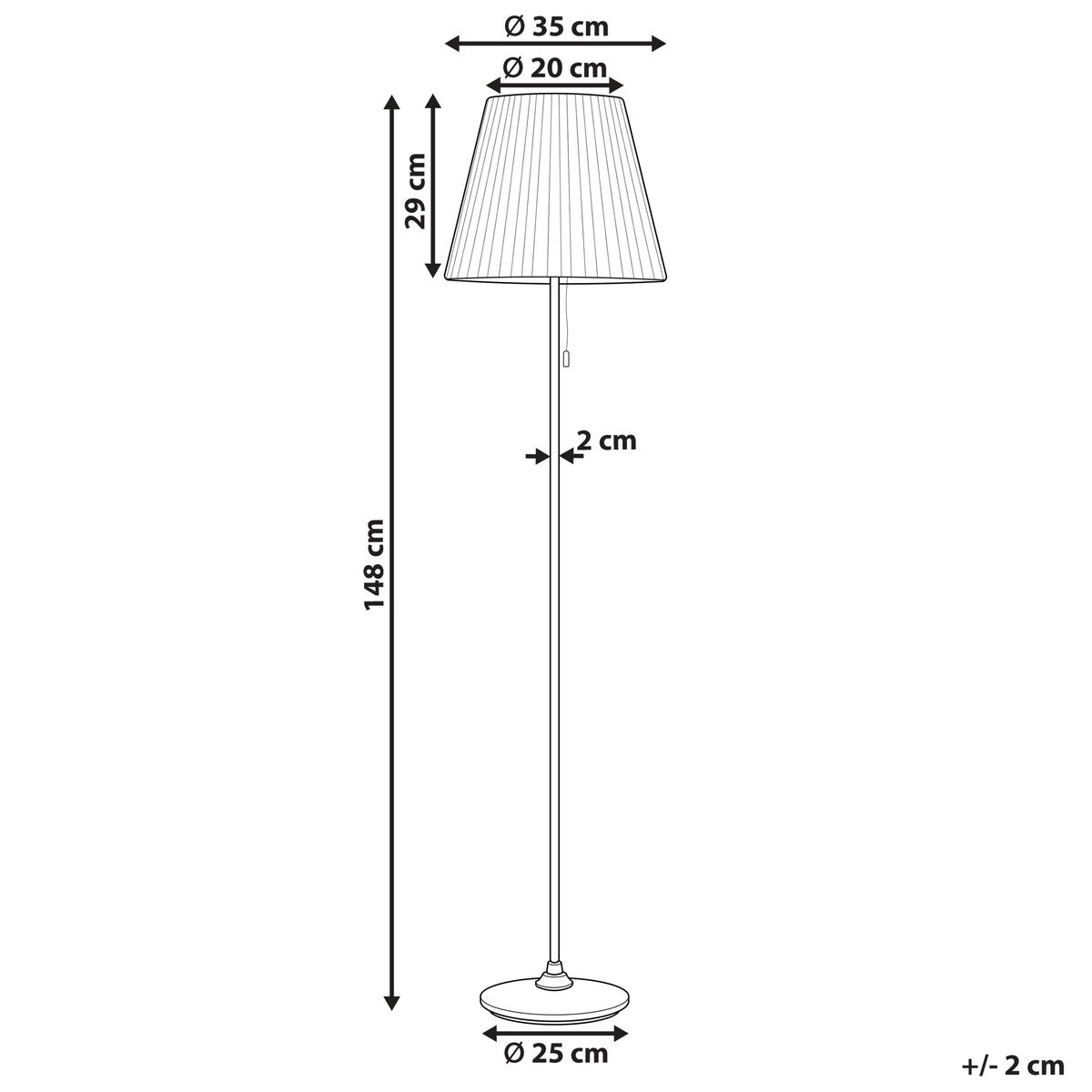 STEHLAMPE Torysa 35/35/148 cm - Messingfarben, Metall (35/35/148cm) - Beliani
