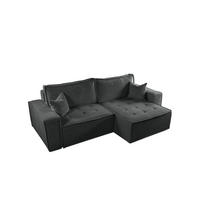 ECKSOFA Schlafsofa Flosi In Raven - Anthrazit, Holzwerkstoff/Textil (248/140cm) - Fun Möbel