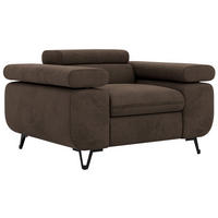 KŘESLO PETER 1 - Hnědá Samet - černá/hnědá, kov/textil (126/76/99cm) - MKS