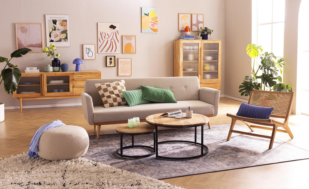 LOUNGESESSEL - Papiergeflecht / Teakholz massiv - Natur / Teak - Teakfarben, Naturmaterialen/Holz (65/68/80cm) - home24