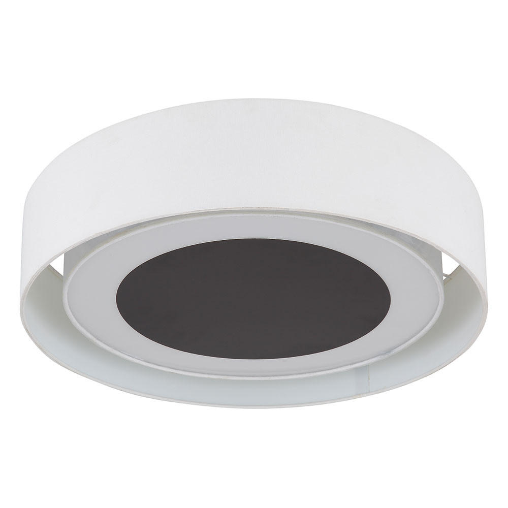 LED DECKENLEUCHTE Metall Textil Schwarz Weiß - Weiß, Metall (45/45/12cm)