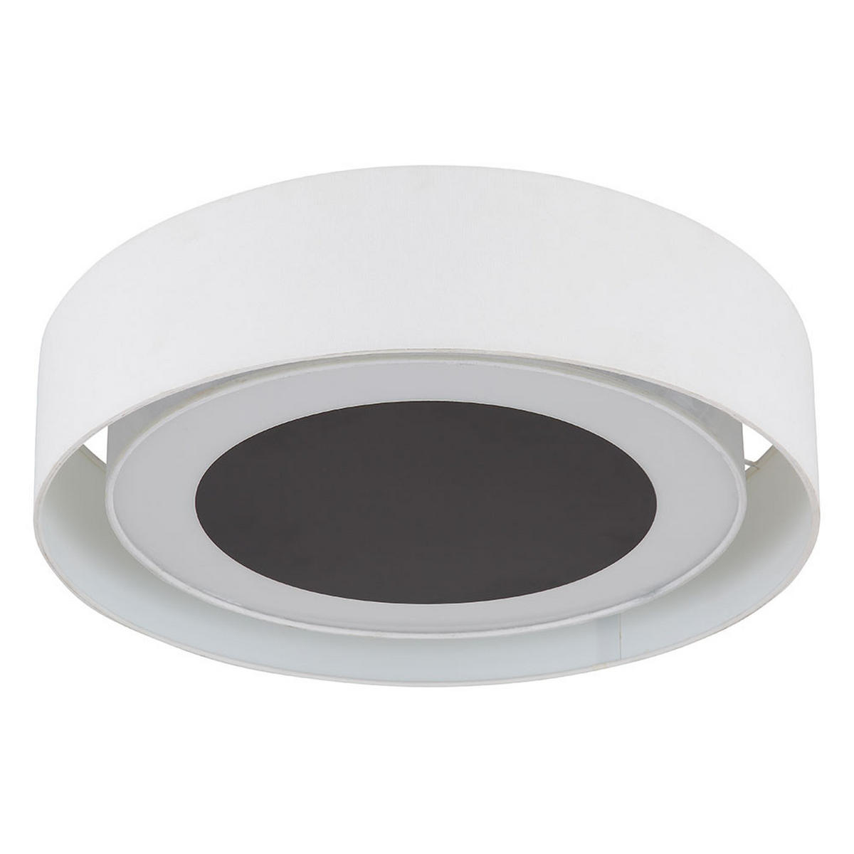 LED DECKENLEUCHTE Metall Textil Schwarz Weiß - Weiß, Metall (45/45/12cm)