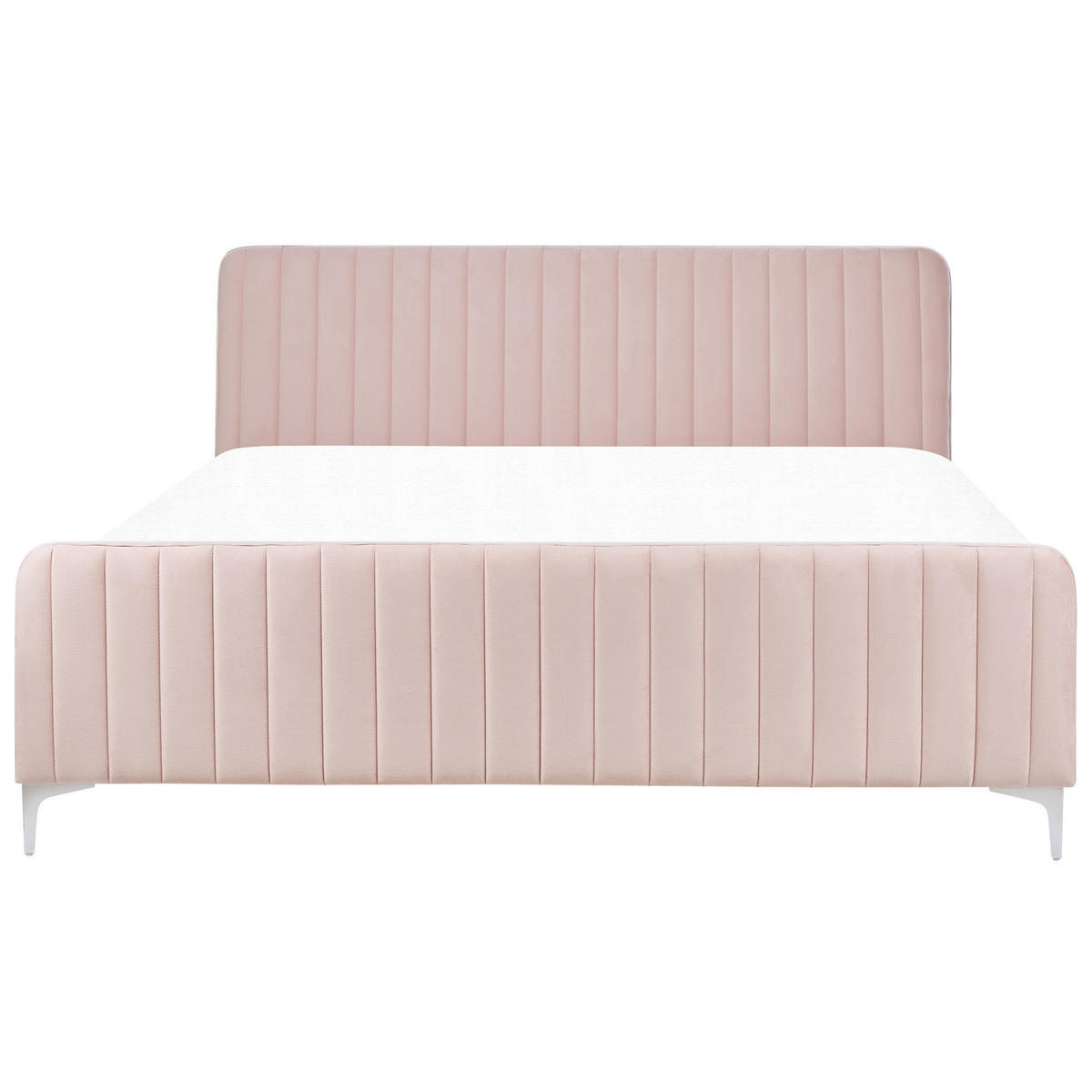 POLSTERBETT 180/200cm Pastellrosa Lunan - Pink, Textil (180/200cm) - Beliani