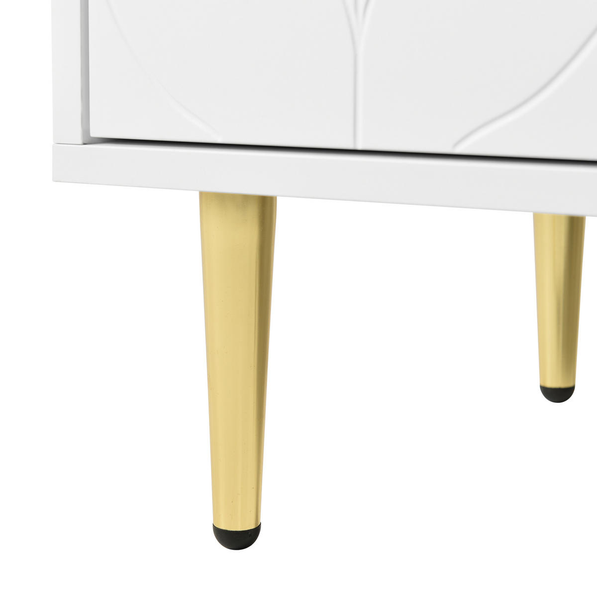 SIDEBOARD weiß mit goldenen Beinen, 75x40x90 cm - Weiß, Holzwerkstoff/Metall (75/90/40cm) - Urban Meuble