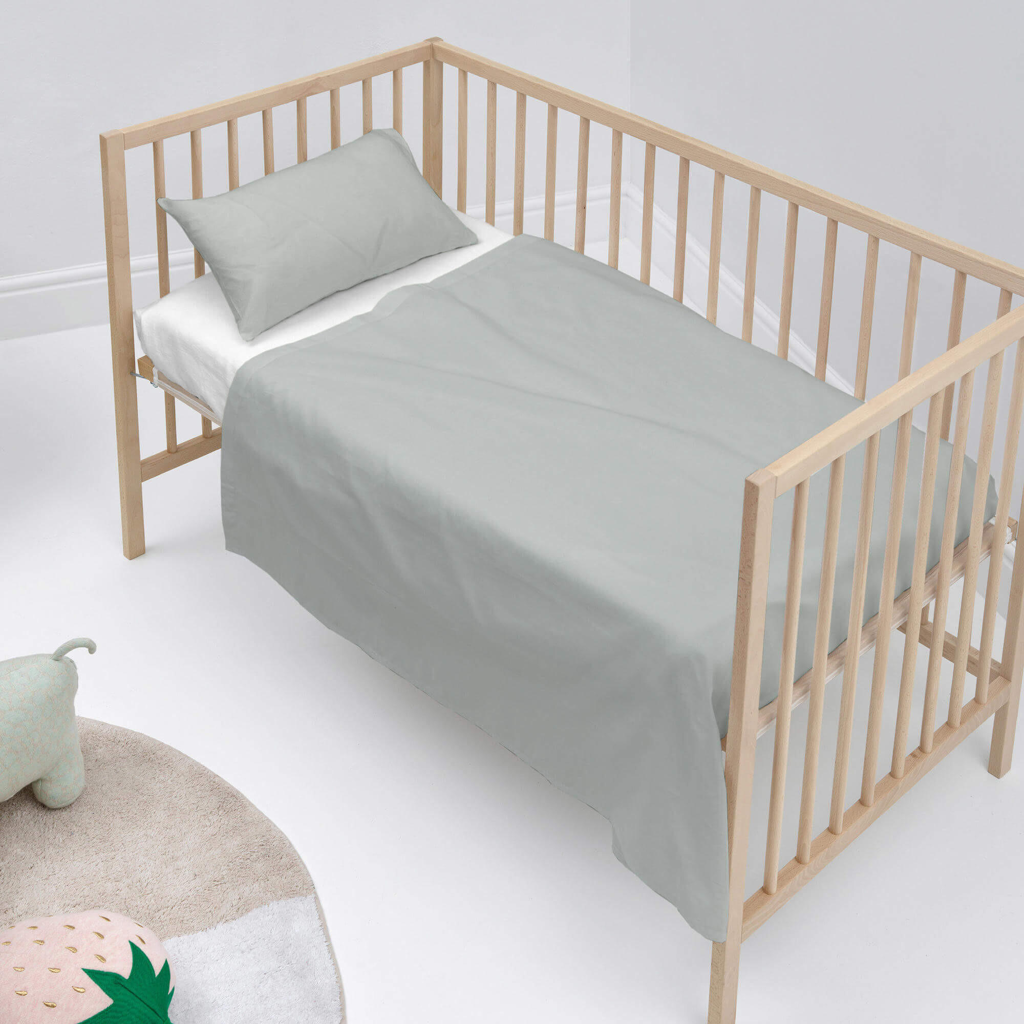 BETTWÄSCHE 2er-Set teiliges basic 100x130 cm (kinderbett) grau - Grau, Textil (100/130cm) - Happy Friday