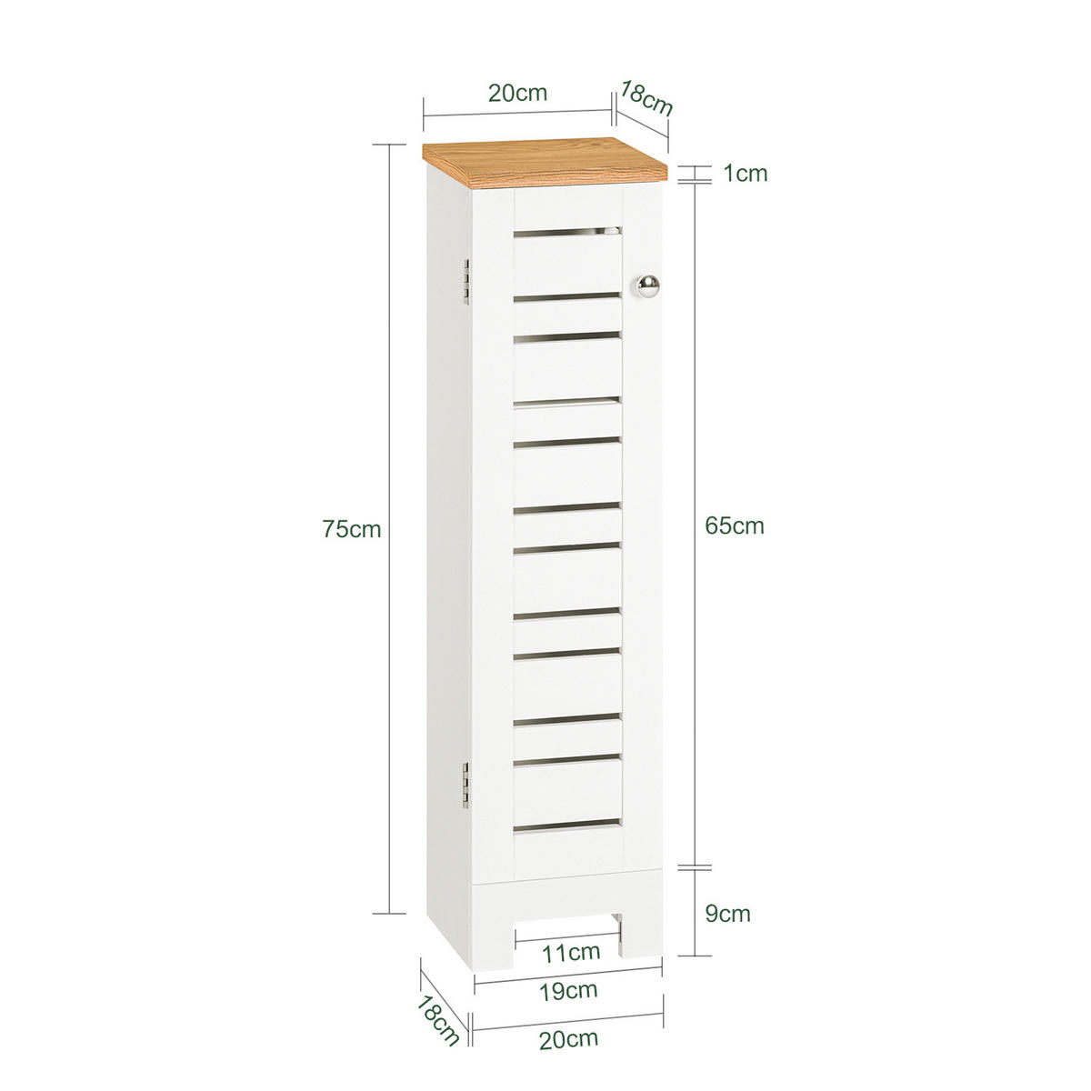 TOILETTENROLLENHALTER Weiß - Weiß, Holzwerkstoff (20/75/18cm) - SoBuy