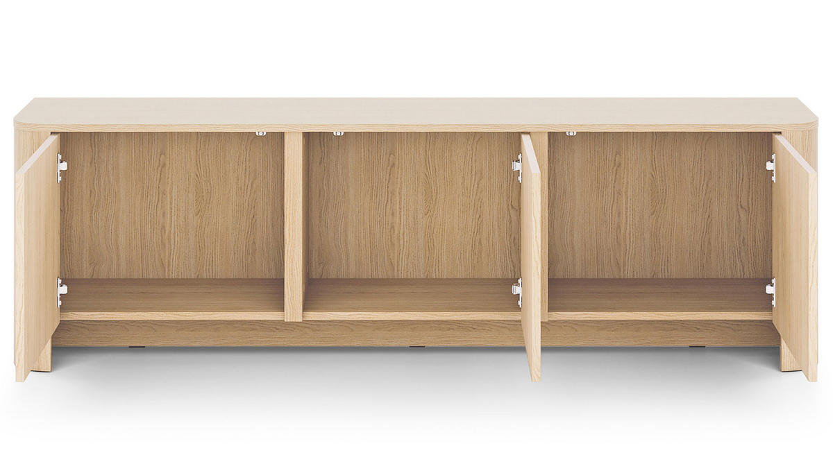 LOWBOARD Bari Eiche Vicenza 168 / 39 / 52cm - Eichefarben, Holz/Holzwerkstoff (168/52/39cm) - Feldmann-Wohnen