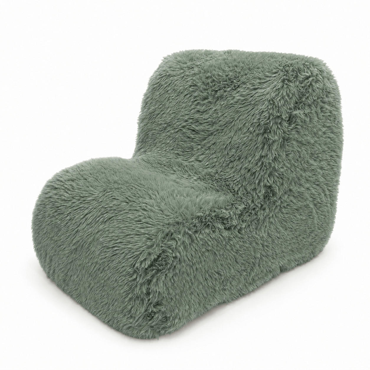 KINDERSESSEL Mammoth flauschig - Salbeigrün, Textil (40/50/60cm) - MeowBaby