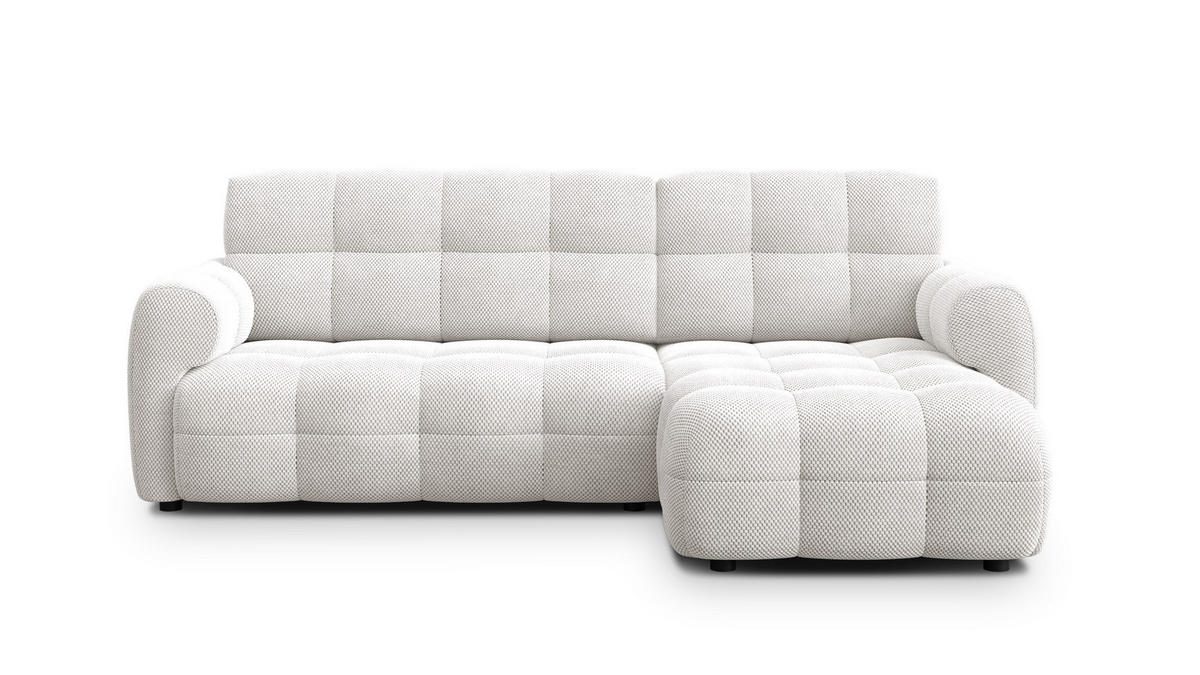 ECKSOFA MELLOW 3-Sitzer, creme - Creme/Schwarz, Holz/Textil (232/156cm) - Courtois Laville