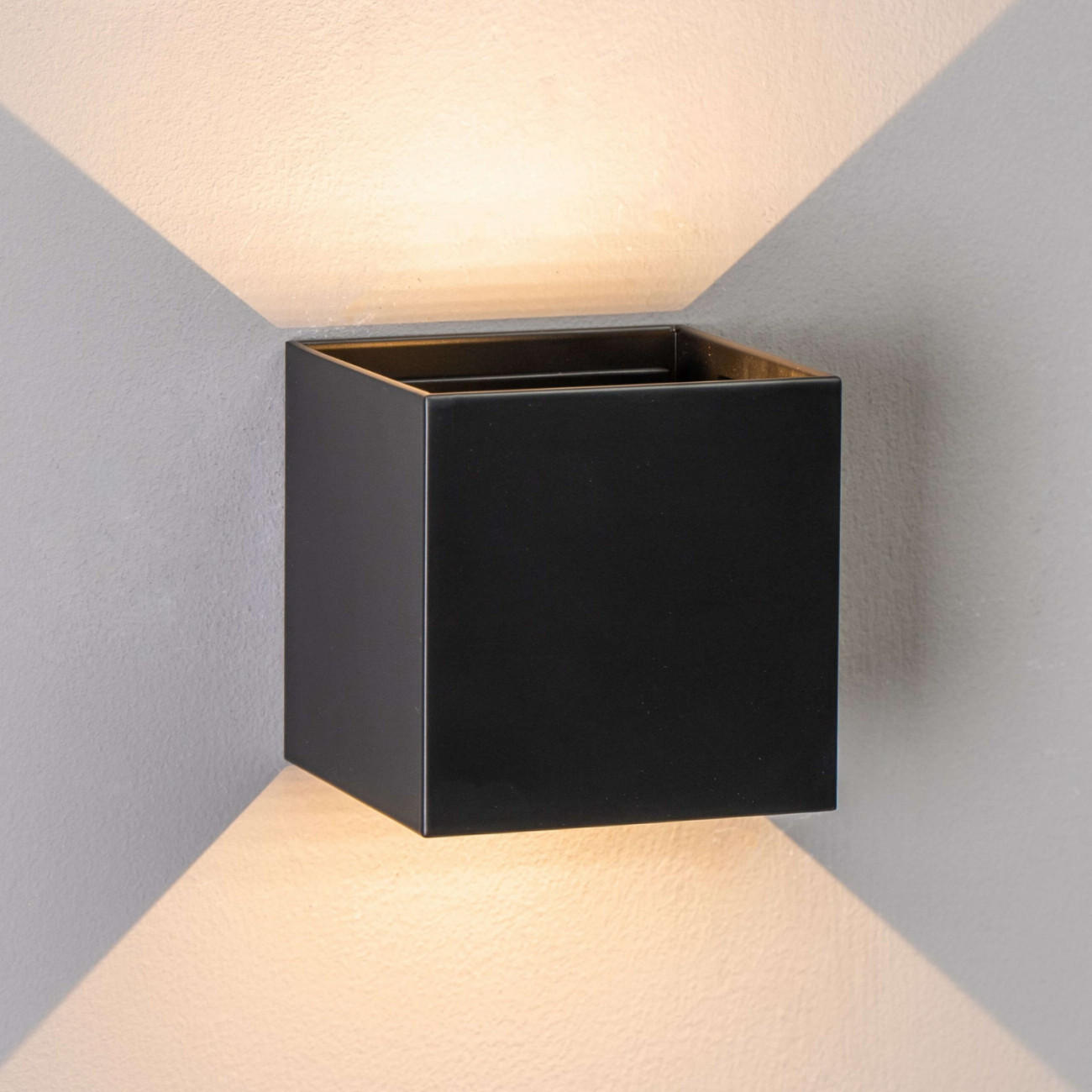 WANDLEUCHTE Cubic, Schwarz, 10cm, Dimmbar - Schwarz, Metall (10/10/10cm) - KOSILUM