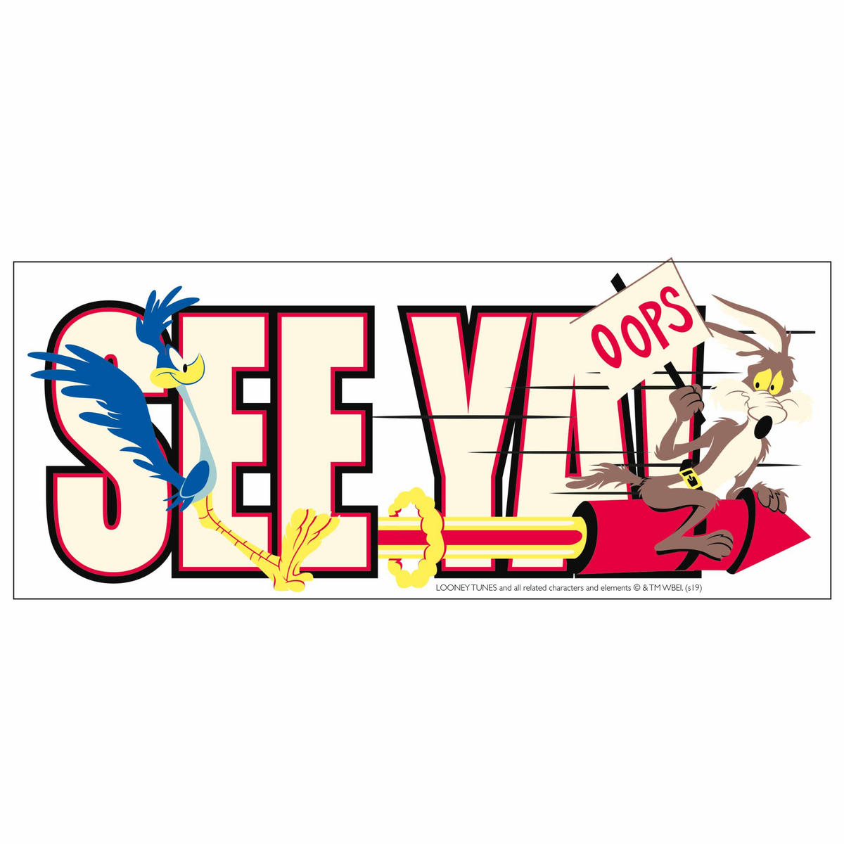 KAFFEEBECHER Looney Tunes Road Runner & Coyote - See ya! Weiß 320 ml - Multicolor, Keramik (0.32L) - Looney Tunes