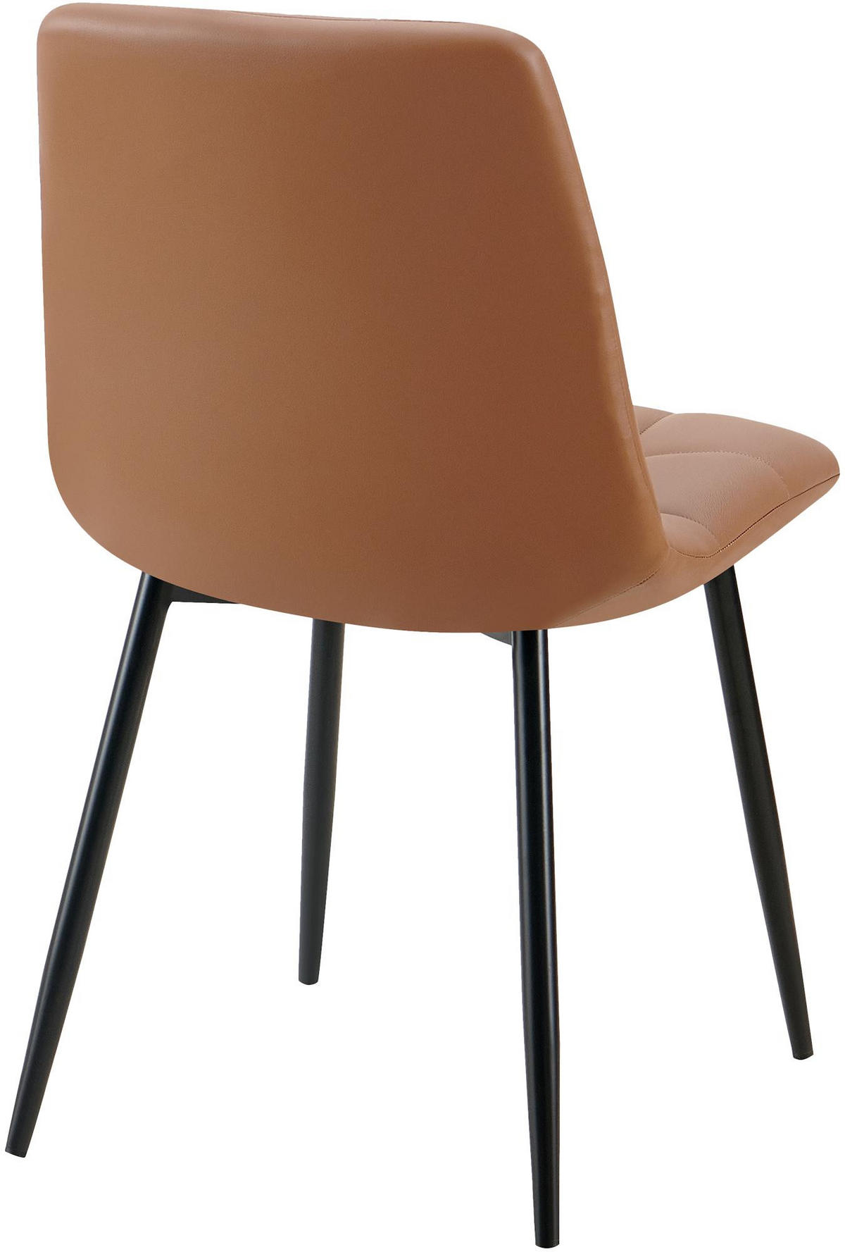 STUHL Lederlook Dunkelbraun - Dunkelbraun/Schwarz, Textil/Metall (45/84/55cm) - CLP