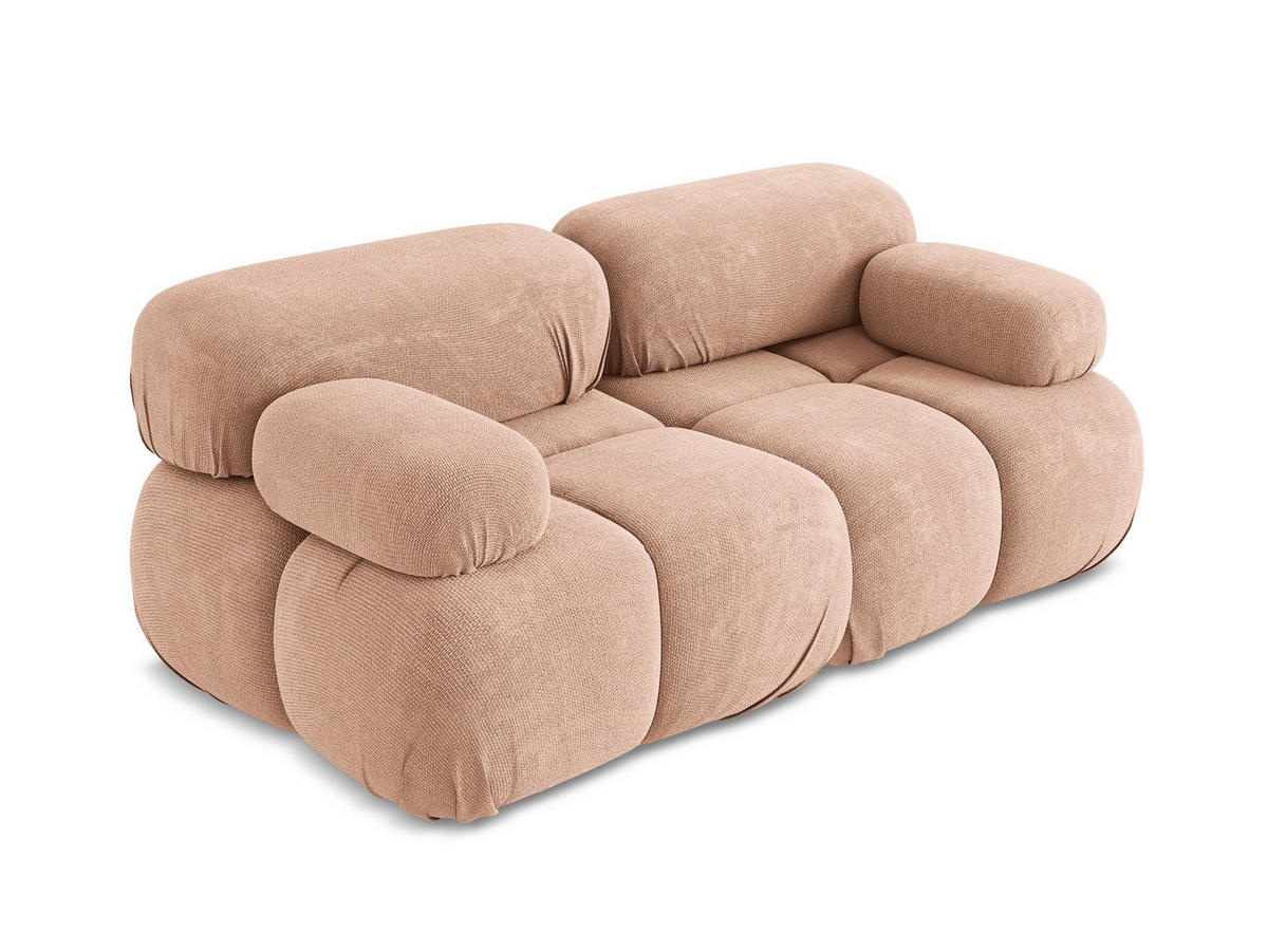 2-SITZER-SOFA Chenille Stoff Pink - Pink/Koralle, Kunststoff/Textil (190/70/96cm) - Makamii