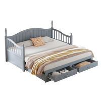 SCHLAFSOFA 90/190 cm ausziehbar mit 2 Schubladen und Lattenrost, Grau - Grau, Holzwerkstoff (97/95/197cm) - Redom