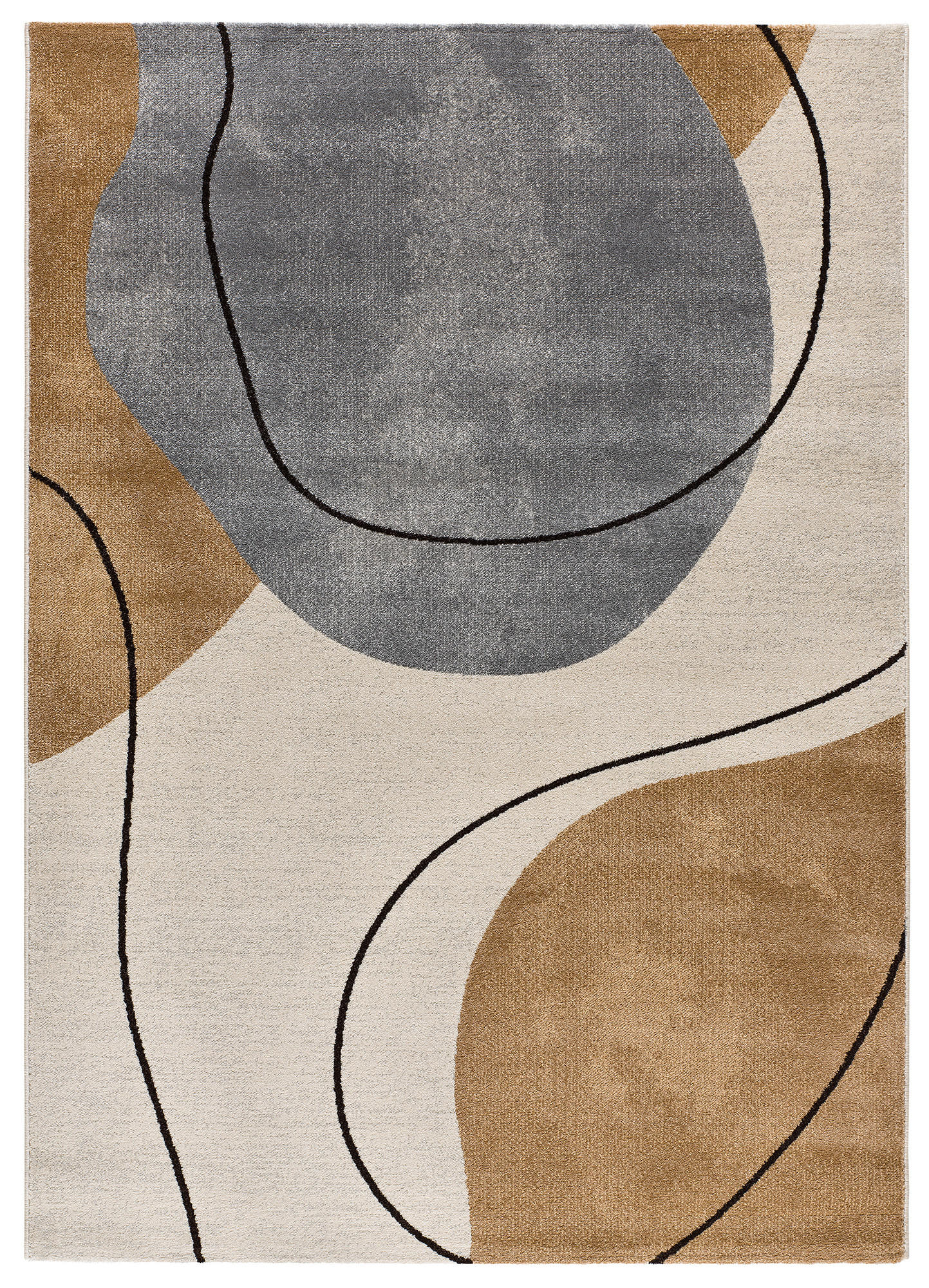 Atticgo Webteppich Braun, Grau, Beige 140x200 cm