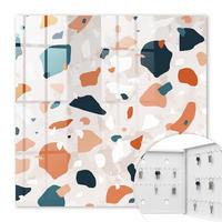 SCHLÜSSELBOX Weiß 30x30 cm – Türöffnung nach rechts - Farbenfrohes Chaos - Orange, Metall (30/30/5cm) - TULUP